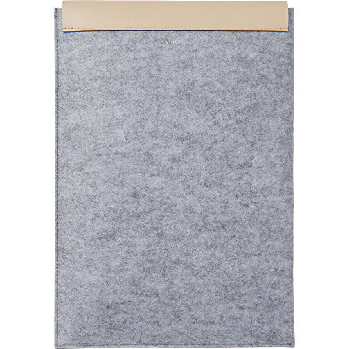 VINGA Albon 15' Laptop-Seeve Aus GRS Recyceltem Filz, Grau , grau, Filz - recycelt,PU, 25,00cm x 0,70cm x 35,50cm (Länge x Höhe x Breite), Bild 3