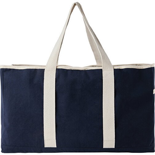 VINGA Volonne AWARE™ Strandtasche Aus Recyceltem Canvas , navy blau, Baumwolle - recycelt, 34,00cm x 21,00cm (Länge x Höhe), Bild 2