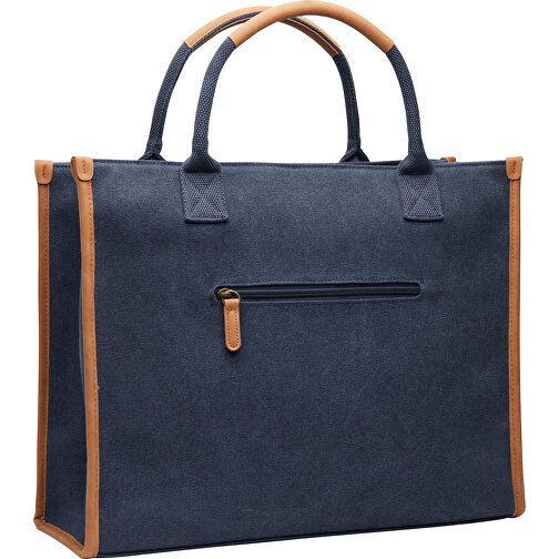 VINGA Bosler Büro-Tasche Aus RCS Recyceltem Canvas , navy blau, Canvas - recycelt, 42,00cm x 33,50cm (Länge x Höhe), Bild 1