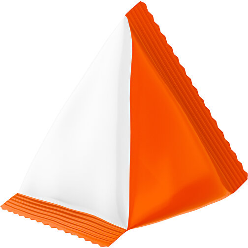 Fruchtgummi Tetraeder Trolli , Trolli, weiss / orange, Folie, 7,00cm x 6,50cm (Höhe x Breite), Bild 1