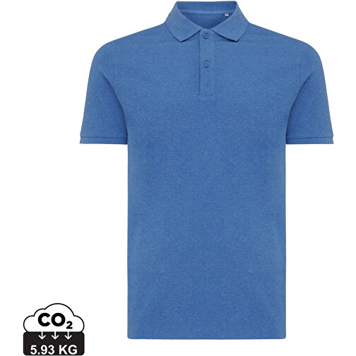 Iqoniq Yosemite Piqué-Poloshirt Aus Recycelter Baumwolle, Heather Blue , heather blue, 50% recycelte und 50% biologische Baumwolle, XXXL, , Bild 1