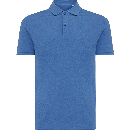 Iqoniq Yosemite Piqué-Poloshirt Aus Recycelter Baumwolle, Heather Blue , heather blue, 50% recycelte und 50% biologische Baumwolle, S, , Bild 2