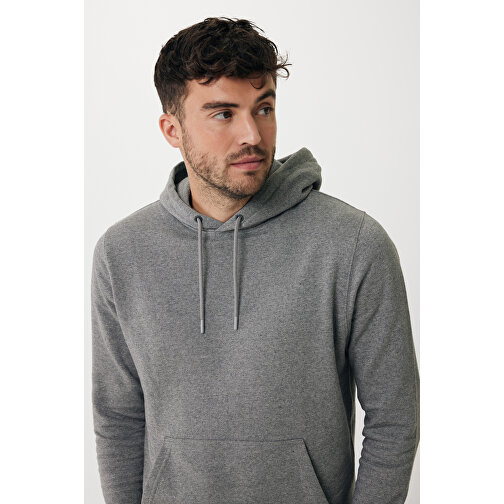 Iqoniq Rila Lightweight Hoodie Aus Recycelter Baumwolle, Ungefärbte Helles Anthrazit , ungefärbte helles Anthrazit, 30% recycelte und 70% biologische Baumwolle, L, , Bild 10