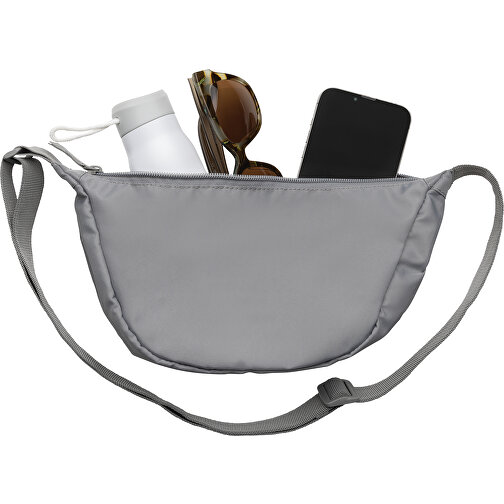 Bolsa bandolera Crescent AWARET RPET Half-Moon, gris plateado, Imagen 3