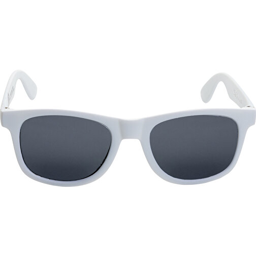 Sonnenbrille Aus RCS Recyceltem PP-Kunststoff, Weiß , weiß, Polypropylen - recycelt, 14,50cm x 4,90cm x 14,80cm (Länge x Höhe x Breite), Bild 2