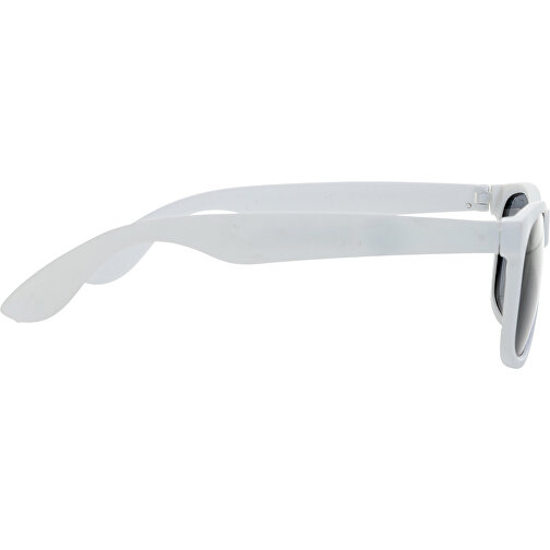 Sonnenbrille Aus RCS Recyceltem PP-Kunststoff, Weiß , weiß, Polypropylen - recycelt, 14,50cm x 4,90cm x 14,80cm (Länge x Höhe x Breite), Bild 3