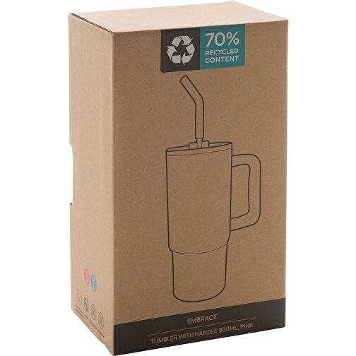 Embrace Deluxe Becher Aus RCS Recyceltem Edelstahl 900ml, Rosa , rosa, Rostfreier Stahl - recycelt,PP, 14,70cm x 23,50cm (Länge x Höhe), Bild 14