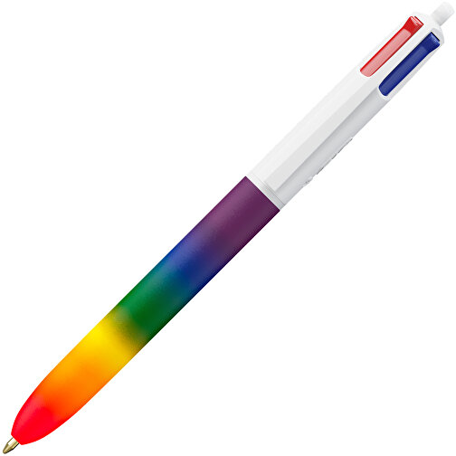 BIC® 4 Colours® Rainbow Decor Siebdruck , BiC, weiss/regenbogen, Kunststoff, 14,40cm x 1,60cm (Länge x Breite), Bild 2