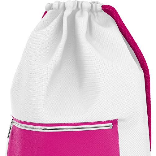 Premium Sportbeutel ColourPrime , pink / weiss, Sublimation-fabric 200g - Polyester (PU), 33,00cm x 45,00cm (Höhe x Breite), Bild 4