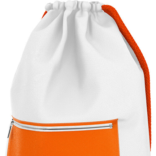 Premium Sportbeutel ColourPrime , orange / weiss, Sublimation-fabric 200g - Polyester (PU), 33,00cm x 45,00cm (Höhe x Breite), Bild 4