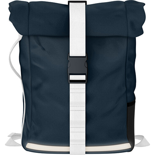 Rolltop Rucksack Comfort , heidelbeerblau / weiß, Sublimation-fabric 200g - Polyester (PU), 29,50cm x 13,00cm x 33,00cm (Länge x Höhe x Breite), Bild 1