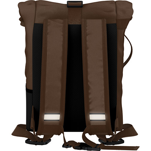 Rolltop Rucksack Comfort , espressobraun, Sublimation-fabric 200g - Polyester (PU), 29,50cm x 13,00cm x 33,00cm (Länge x Höhe x Breite), Bild 2