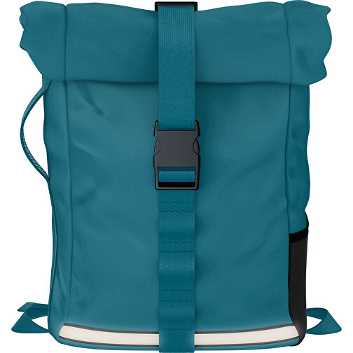 Rolltop Rucksack Comfort , atlantikblau, Sublimation-fabric 200g - Polyester (PU), 29,50cm x 13,00cm x 33,00cm (Länge x Höhe x Breite), Bild 1