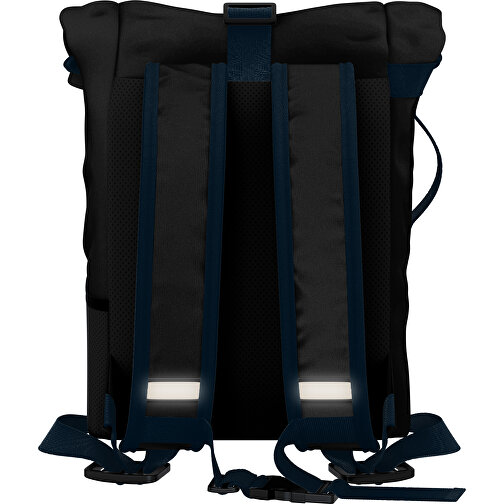 Rolltop Rucksack Comfort , schwarz / heidelbeerblau, Sublimation-fabric 200g - Polyester (PU), 29,50cm x 13,00cm x 33,00cm (Länge x Höhe x Breite), Bild 2