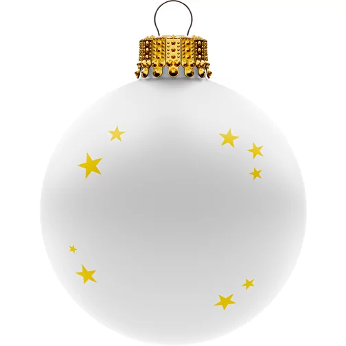Boule de Noël moyenne 66 mm, couronne or, mate, Image 1