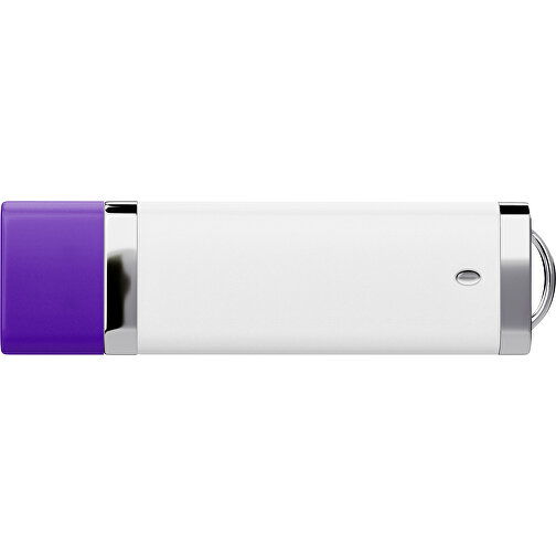 PromoPerfect USB-STICK 2.0 PLASTIK , weiß / violet MB , 8 GB , Gummiplastik, Kunststoff MB , 7,00cm x 0,70cm x 2,00cm (Länge x Höhe x Breite), Bild 2