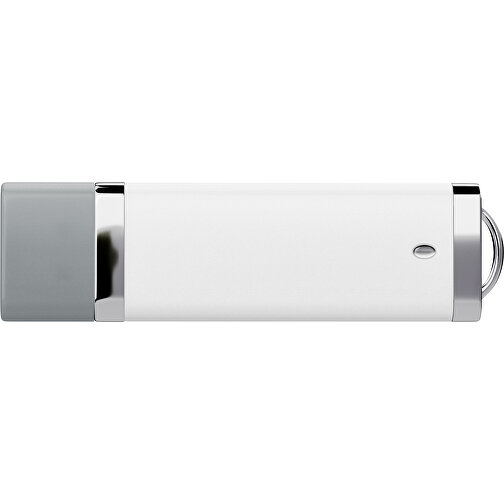 PromoPerfect USB-STICK 2.0 PLASTIK , weiß / silber MB , 8 GB , Gummiplastik, Kunststoff MB , 7,00cm x 0,70cm x 2,00cm (Länge x Höhe x Breite), Bild 2