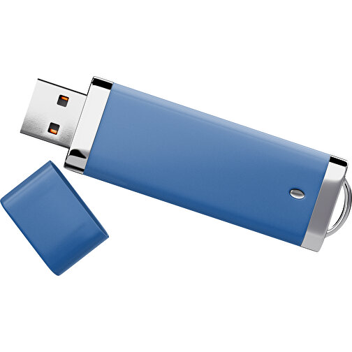 PromoPerfect USB-STICK 2.0 PLASTIK , dunkelblau MB , 8 GB , Gummiplastik, Kunststoff MB , 7,00cm x 0,70cm x 2,00cm (Länge x Höhe x Breite), Bild 1