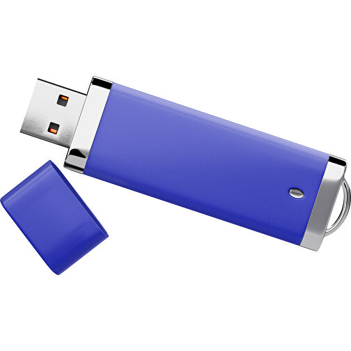 PromoPerfect USB-STICK 2.0 PLASTIK , blau MB , 8 GB , Gummiplastik, Kunststoff MB , 7,00cm x 0,70cm x 2,00cm (Länge x Höhe x Breite), Bild 1