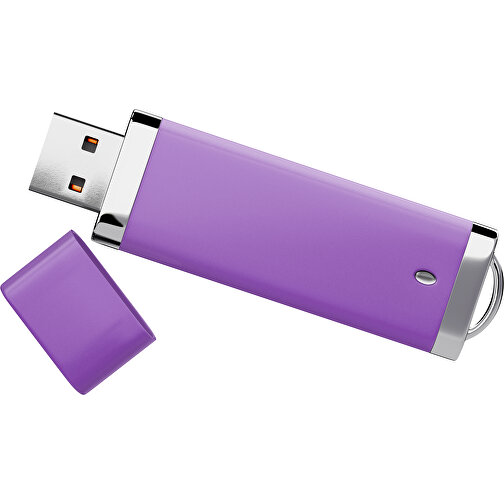 PromoPerfect USB-STICK 2.0 PLASTIK , lavendellila MB , 8 GB , Gummiplastik, Kunststoff MB , 7,00cm x 0,70cm x 2,00cm (Länge x Höhe x Breite), Bild 1