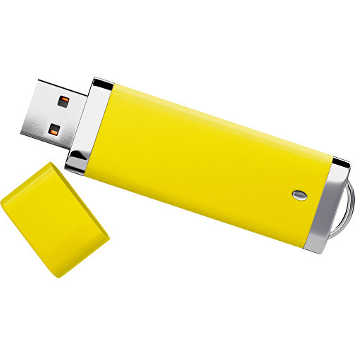 PromoPerfect USB-STICK 2.0 PLASTIK , gelb MB , 8 GB , Gummiplastik, Kunststoff MB , 7,00cm x 0,70cm x 2,00cm (Länge x Höhe x Breite), Bild 1