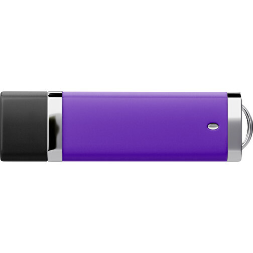 PromoPerfect USB-STICK 2.0 PLASTIK , violet / schwarz MB , 4 GB , Gummiplastik, Kunststoff MB , 7,00cm x 0,70cm x 2,00cm (Länge x Höhe x Breite), Bild 2