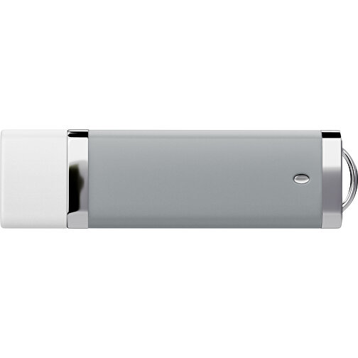 PromoPerfect USB-STICK 2.0 PLASTIK , silber / weiß MB , 4 GB , Gummiplastik, Kunststoff MB , 7,00cm x 0,70cm x 2,00cm (Länge x Höhe x Breite), Bild 2