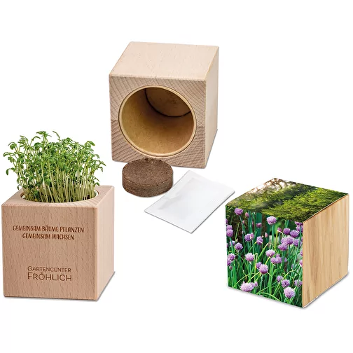 Plante-bois Grande avec graines - ciboulette, 1 sites gravés au laser, Image 1