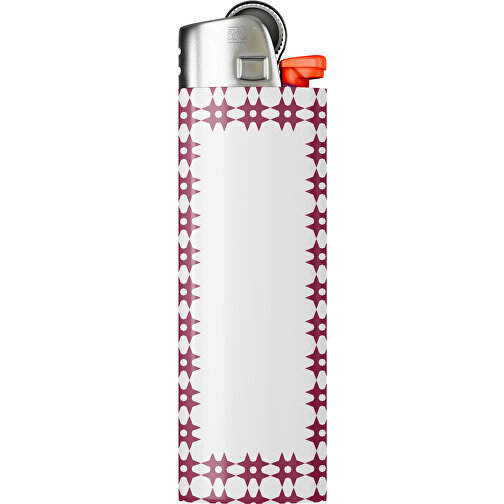 BIC® J26 Digital Wrap Feuerzeug , BiC, weiss / burgunderrot, Delrin®, Stahl, 2,50cm x 1,50cm x 8,20cm (Länge x Höhe x Breite), Bild 1