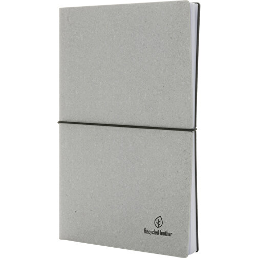 Cuaderno A5 de piel reciclada, gris claro, Imagen 1