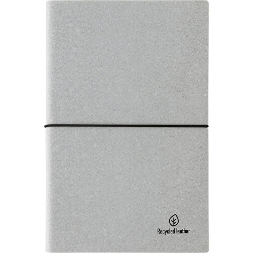 Cuaderno A5 de piel reciclada, gris claro, Imagen 4