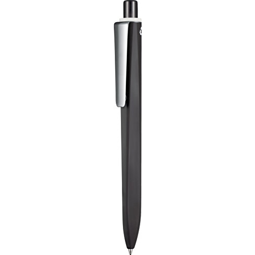 Kugelschreiber RIDGE RECYCLED SOFT M , Ritter-Pen, schwarz/weiss, ABS u. Metall, 14,10cm (Länge), Bild 1