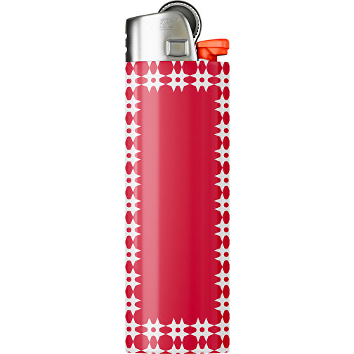 BIC® J26 Digital Wrap Feuerzeug , BiC, dunkelrot / weiss, Delrin®, Stahl, 2,50cm x 1,50cm x 8,20cm (Länge x Höhe x Breite), Bild 1