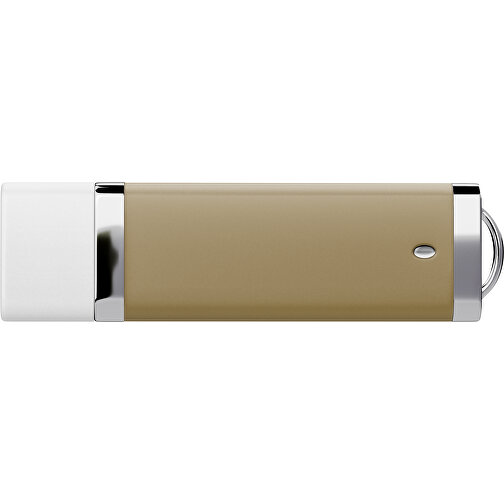 PromoPerfect USB-STICK 2.0 PLASTIK , gold / weiß MB , 2 GB , Gummiplastik, Kunststoff MB , 7,00cm x 0,70cm x 2,00cm (Länge x Höhe x Breite), Bild 2