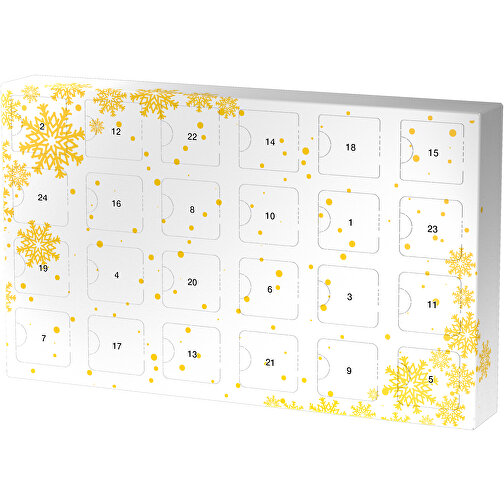 Wachsender Adventskalender , weiss / goldgelb, Papier, Saatgut, 33,50cm x 19,90cm x 4,50cm (Länge x Höhe x Breite), Bild 1