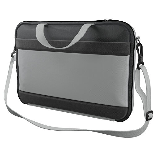 Laptoptasche Stripe , hellgrau / schwarz, Sublimation-fabric 200g - Polyester (PU), 36,00cm x 28,00cm x 5,00cm (Länge x Höhe x Breite), Bild 1