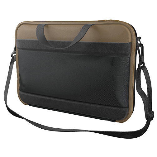 Laptoptasche Stripe , schwarz / hellgold, Sublimation-fabric 200g - Polyester (PU), 36,00cm x 28,00cm x 5,00cm (Länge x Höhe x Breite), Bild 1