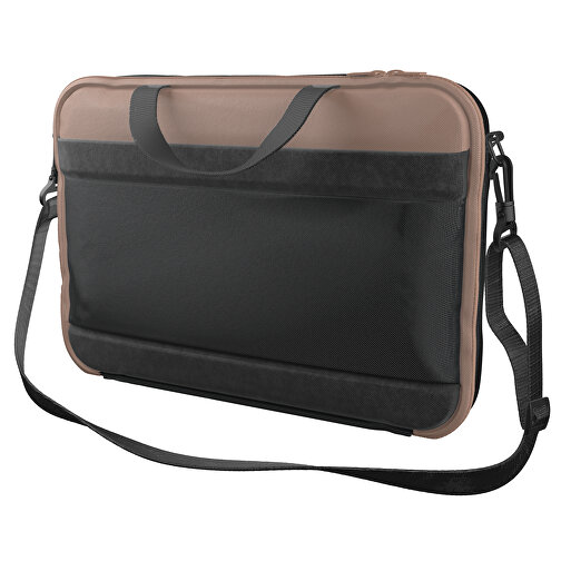 Laptoptasche Stripe , schwarz / mandelbraun, Sublimation-fabric 200g - Polyester (PU), 36,00cm x 28,00cm x 5,00cm (Länge x Höhe x Breite), Bild 1