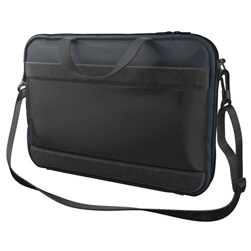 Laptoptasche Stripe , schwarz / heidelbeerblau, Sublimation-fabric 200g - Polyester (PU), 36,00cm x 28,00cm x 5,00cm (Länge x Höhe x Breite), Bild 1