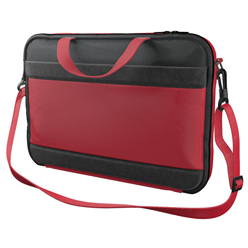 Laptoptasche Stripe , ampelrot / schwarz, Sublimation-fabric 200g - Polyester (PU), 36,00cm x 28,00cm x 5,00cm (Länge x Höhe x Breite), Bild 1