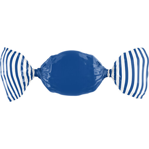 Bonbon Wickler Bontastisch , heidelbeerblau / weiss, Wickler aus kompostierbarer Folie, 1,00cm x 2,00cm x 7,00cm (Länge x Höhe x Breite), Bild 1