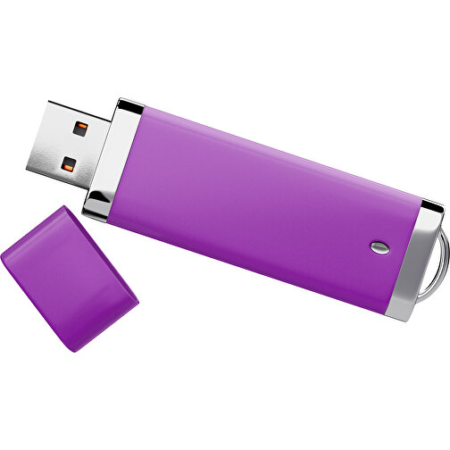 PromoPerfect USB-STICK 2.0 PLASTIK , dunkelmagenta MB , 4 GB , Gummiplastik, Kunststoff MB , 7,00cm x 0,70cm x 2,00cm (Länge x Höhe x Breite), Bild 1