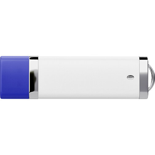 PromoPerfect USB-STICK 2.0 PLASTIK , weiß / blau MB , 32 GB , Gummiplastik, Kunststoff MB , 7,00cm x 0,70cm x 2,00cm (Länge x Höhe x Breite), Bild 2