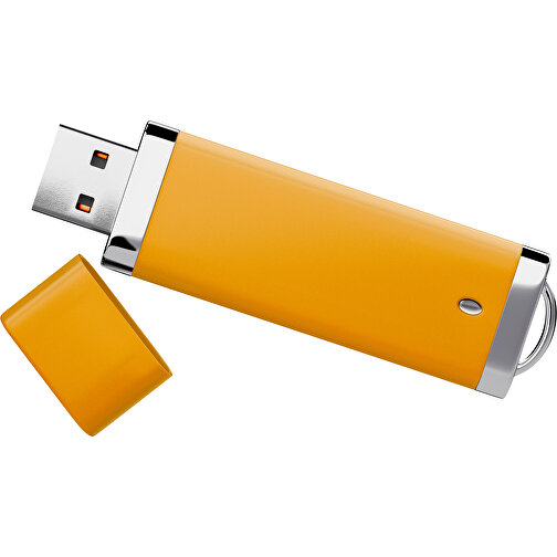 PromoPerfect USB-STICK 2.0 PLASTIK , kürbisorange MB , 32 GB , Gummiplastik, Kunststoff MB , 7,00cm x 0,70cm x 2,00cm (Länge x Höhe x Breite), Bild 1