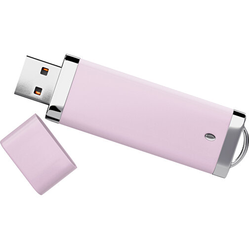 PromoPerfect USB-STICK 2.0 PLASTIK , zartrosa MB , 2 GB , Gummiplastik, Kunststoff MB , 7,00cm x 0,70cm x 2,00cm (Länge x Höhe x Breite), Bild 1