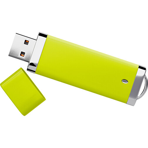 PromoPerfect USB-STICK 2.0 PLASTIK , hellgrün MB , 2 GB , Gummiplastik, Kunststoff MB , 7,00cm x 0,70cm x 2,00cm (Länge x Höhe x Breite), Bild 1