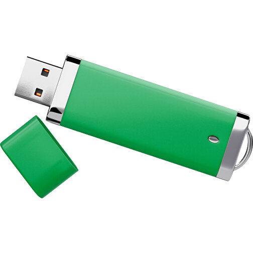 PromoPerfect USB-STICK 2.0 PLASTIK , grün MB , 1 GB , Gummiplastik, Kunststoff MB , 7,00cm x 0,70cm x 2,00cm (Länge x Höhe x Breite), Bild 1