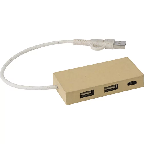 Hub USB wykonany z aluminium i papieru z recyklingu Paulo, Obraz 1