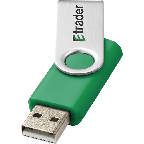 Rotate USB-Stick , grün MB , 65 GB , Kunststoff, Aluminium MB , 5,80cm x 1,90cm x 1,00cm (Länge x Höhe x Breite), Bild 2