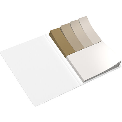 Softcover Haftnotiz-Set Mina , weiss / gold, Papier, 10,50cm x 0,60cm x 7,50cm (Länge x Höhe x Breite), Bild 3